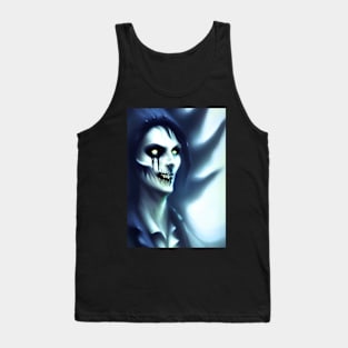 SPOOKY AND CREEPY YELLOW EYED MONK ON HALLOWEEN Tank Top